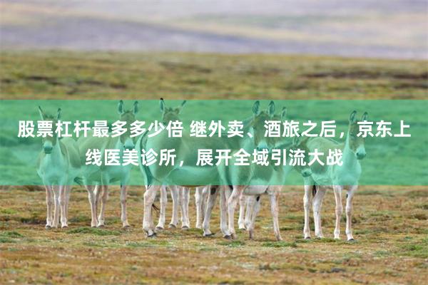股票杠杆最多多少倍 继外卖、酒旅之后，京东上线医美诊所，展开全域引流大战
