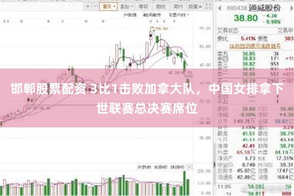 邯郸股票配资 3比1击败加拿大队，中国女排拿下世联赛总决赛席位