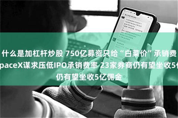 什么是加杠杆炒股 750亿募资只给“白菜价”承销费？传SpaceX谋求压低IPO承销费率 23家券商仍有望坐收5亿佣金