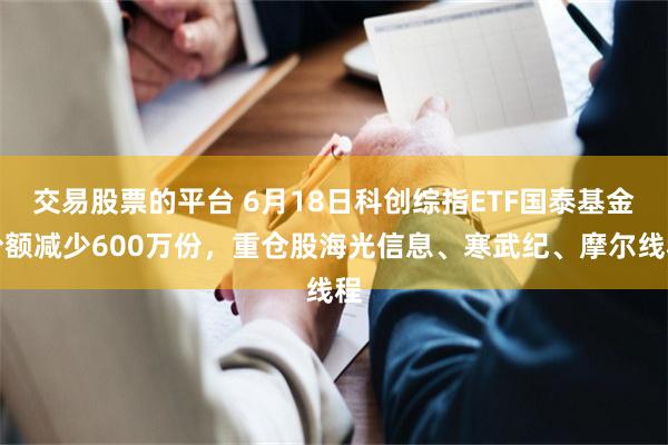 交易股票的平台 6月18日科创综指ETF国泰基金份额减少600万份,重仓股海光信息、寒武纪、摩尔线程