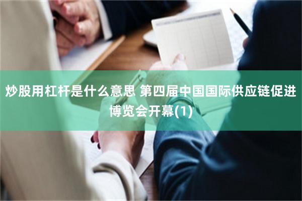 炒股用杠杆是什么意思 第四届中国国际供应链促进博览会开幕(1)