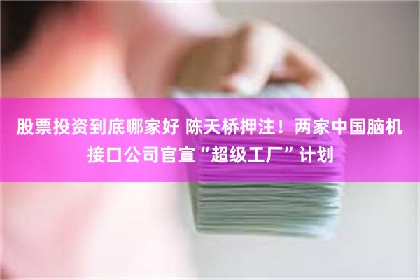 股票投资到底哪家好 陈天桥押注！两家中国脑机接口公司官宣“超级工厂”计划
